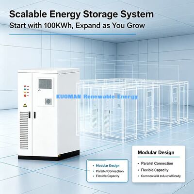 باتری تجاری ESS 100KWh 50kW LiFePO4 کابینت ذخیره انرژی برای کارخانه