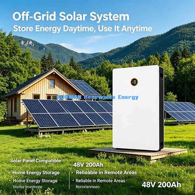 باتری دیواری Powerwall 48 ولت 200 آمپر ساعت لیتیوم آهن فسفات راه حل ذخیره سازی خورشیدی مسکونی