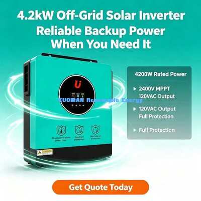 4200W MPPT inverter هیبریدی خورشیدی 60-450VDC PV Input 120A جریان شارژ خورشیدی