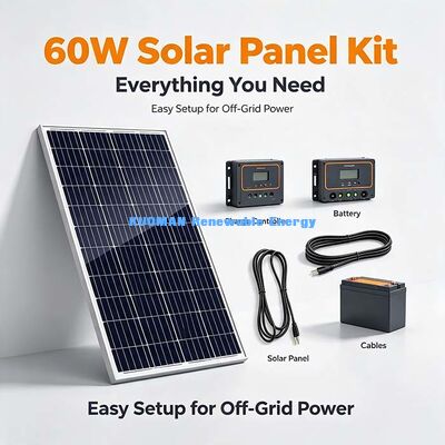 ماژول 60W Monocrystalline PV طول کابل قابل تنظیم شارژر خورشیدی ضد آب برای قایق کاروان RV
