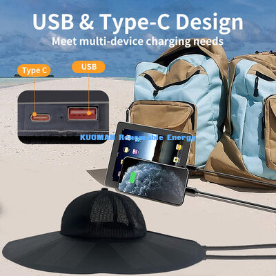 کلاه خورشیدی قابل حمل تاشو قابل شارژ KM