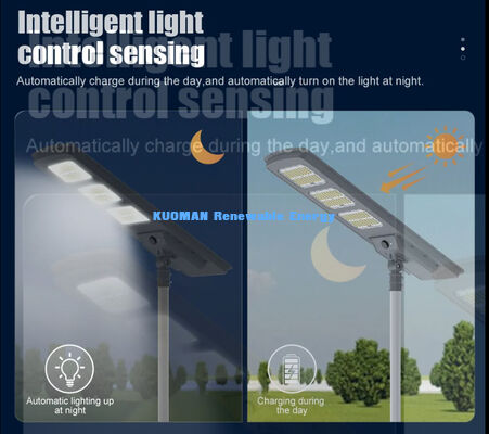تمام در یک چراغ خورشیدی LED 220lm / W IP65 ضد آب با 2-3 روز بارانی پشتیبان برای روشنایی جاده و باغ