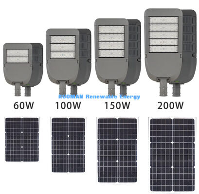 50W IP65 ضد آب آلومینیوم نور خورشیدی خیابان با تکنولوژی LED برای روشنایی جاده های بیرونی