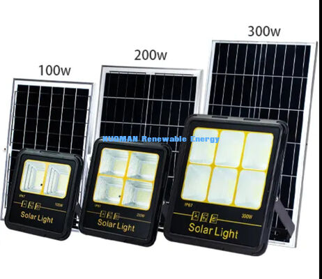 300W LED نور خورشیدی سیلاب IP65 ضد آب 15000LM روشنایی بالا با بدن آلومینیوم آلیاژ برای روشنایی در فضای باز