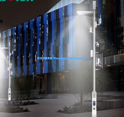 چراغ خیابانی هوشمند LED با کنترل از راه دور، طول عمر ۵۰۰۰۰ ساعت و دوربین IP PTZ 4G برای تیر چراغ برق هوشمند شهری