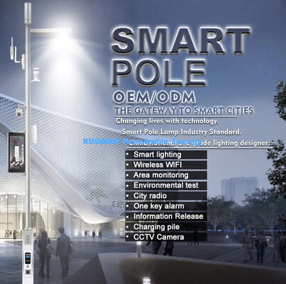 جاده پیاده روی درب بیرون شهر هوشمند چراغ LED خیابان قطب با دوربین قطب