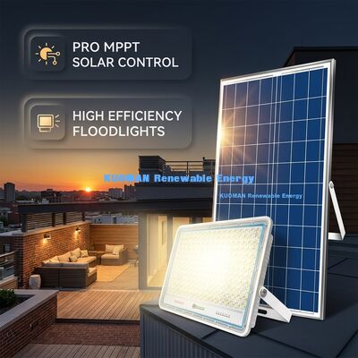 چراغ فلد خورشیدی با کارایی بالا 120LM / W روشن با IP65 ضد آب و کنترل کننده PRO MPPT
