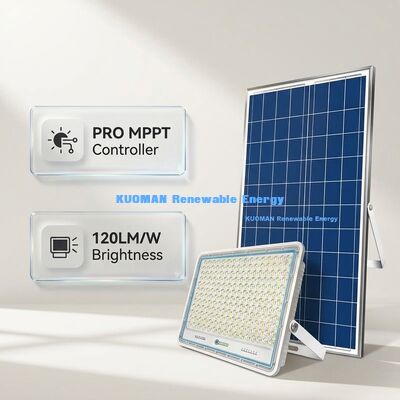 چراغ فلد خورشیدی با کارایی بالا 120LM / W روشن با IP65 ضد آب و کنترل کننده PRO MPPT