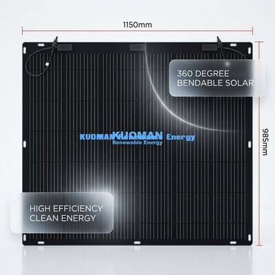 پنل خورشیدی انعطاف پذیر 200 وات سازگار با محیط زیست با جعبه اتصال دارای رتبه IP67 برای ردپای کربن صفر