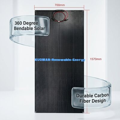 100W 210W IP68 پنل خورشیدی انعطاف پذیر ضد آب پنل فتوولتائیک فیلم نازک برای سفر و مسکن