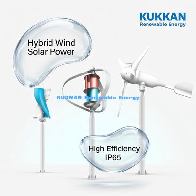 چراغ خیابانی هیبریدی بادی-خورشیدی 100W-200W با IP65 ضد آب و زمان کار 12 ساعت * 365 روز برای جاده های خارج از شبکه