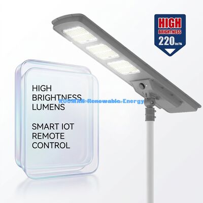 تمام در یک چراغ خورشیدی LED 220lm / W IP65 ضد آب با 2-3 روز بارانی پشتیبان برای روشنایی جاده و باغ