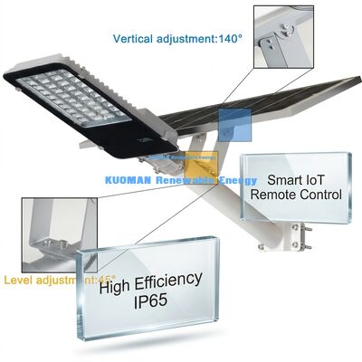 چراغ خیابانی LED خورشیدی ضد آب IP65 100-500 وات قابل تنظیم با 2700-6000 هزار CCT برای روشنایی باغ و جاده