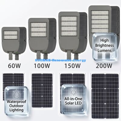 50W IP65 ضد آب آلومینیوم نور خورشیدی خیابان با تکنولوژی LED برای روشنایی جاده های بیرونی