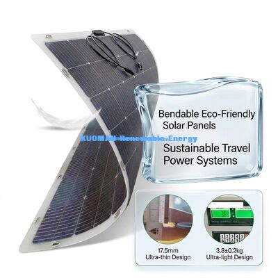 IP67 ضد آب 200W خروجی برق 360 ° پانل خورشیدی دو طرفه انعطاف پذیر انعطاف پذیر برای خانه و سفر RV