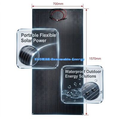200W IP68 ضد آب 360 ° پانل خورشیدی انعطاف پذیر انعطاف پذیر برای انرژی تجدید پذیر
