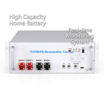 KM 48V 200Ah LiFePO4 خانه باتری ذخیره سازی با 10.24 کیلو وات ساعت ظرفیت و 8000+ چرخه برای ذخیره سازی انرژی مسکونی