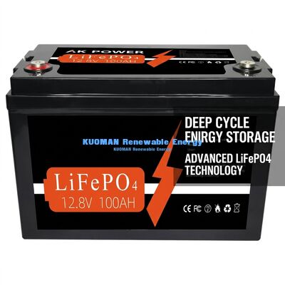 باتری لیتیوم 12V 100Ah 1280Wh چرخه عمیق با 8000 چرخه عمر برای ذخیره انرژی و قدرت گلف کارت
