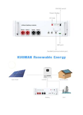 مخابرات پشتیبان باتری ریک مونت 48V 100Ah LiFePO4 خانه انرژی تجدیدپذیر