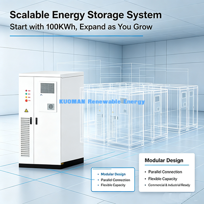 باتری تجاری ESS 100KWh 50kW LiFePO4 کابینت ذخیره انرژی برای کارخانه