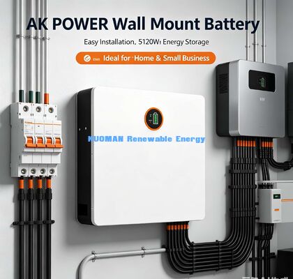 باتری فوق نازک 14 سانتی متری LiFePO4 باتری 5.12kWh درجه A CATL EVE سلول های 10 ساله گارانتی