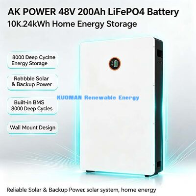 باتری دیواری Powerwall 48 ولت 200 آمپر ساعت لیتیوم آهن فسفات راه حل ذخیره سازی خورشیدی مسکونی