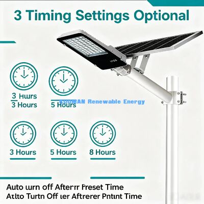 10AH باتری لیتیوم نور خیابان خورشیدی 12 ساعت تمام شب چراغ LED حیاط پشت خانه