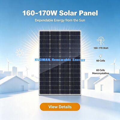 160-170W پانل خورشیدی تک کریستال 182mm 66-سلول ماژول PV برای RV خانه خارج از شبکه برق