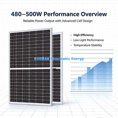 ضد PID پانل خورشیدی تک کریستال دو طرفه 500W برای سیستم برق پشت بام خانه