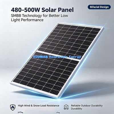 عمده فروشی پنل خورشیدی دو طرفه نوع N 480W-500W، تضمین کیفیت قابل اعتماد