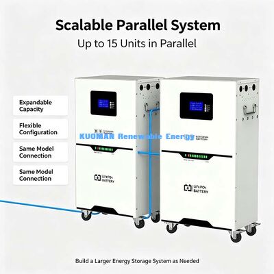 51.2V 100Ah ذخیره سازی خورشیدی باتری LiFePO4 ، حداکثر 100A شارژ / تخلیه مداوم